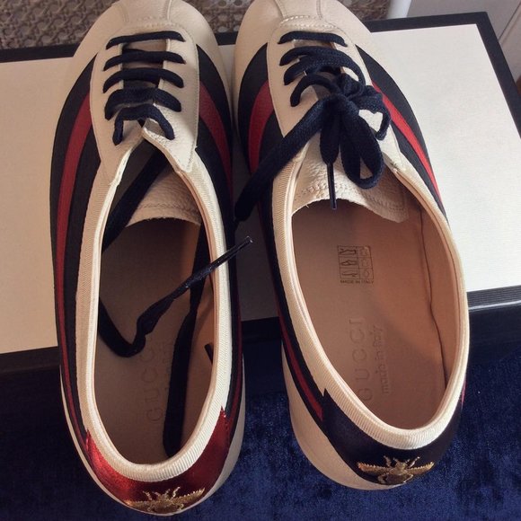 Gucci Man Sneakers Hebron White Leather DM81 - Picture 11 of 15